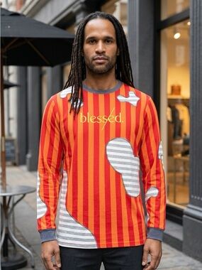 NWT The Hideout Clothing x YK Osiris Men’s “Blessed” Patchwork  Tee Shirt - L